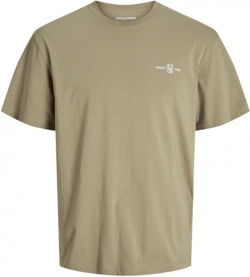Jack & Jones Ayce Crew Neck T-Shirt Beige - Pólók - Nagyméretű pólók - 2XL-14XL