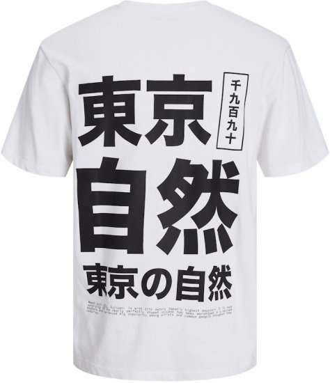 Jack & Jones Ayce Crew Neck T-Shirt White - Pólók - Nagyméretű pólók - 2XL-14XL