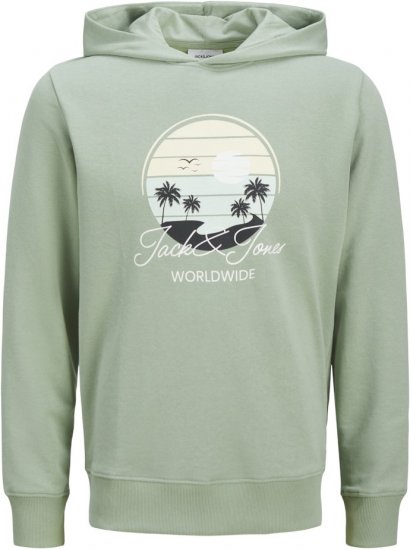Jack & Jones Palm Hoodie Iceberg Green - Pulóverek & kapucnis pulóverek - Pulóverek & Kapucnis pulóver 2XL-12XL