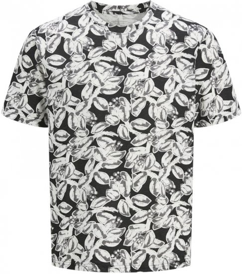 Jack & Jones Split AOP Crew Neck T-Shirt Black - Pólók - Nagyméretű pólók - 2XL-14XL