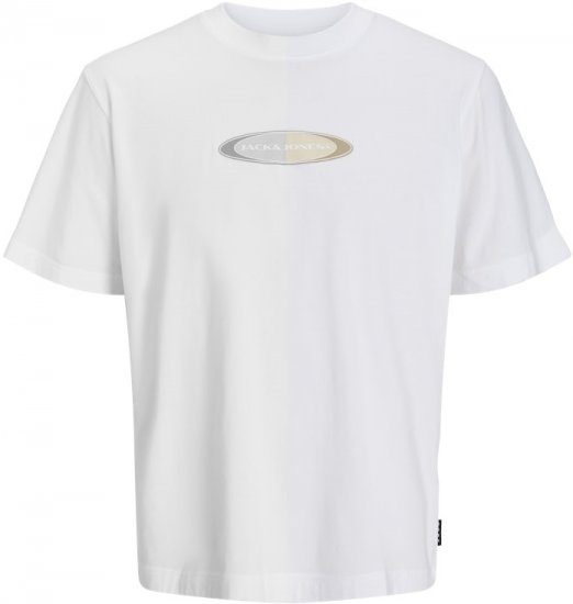 Jack & Jones Pacer Branding Print T-Shirt Bright White - Pólók - Nagyméretű pólók - 2XL-14XL