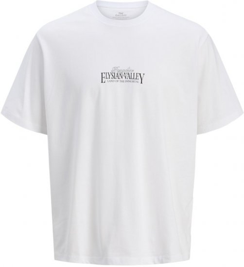 Jack & Jones Parallel Crew Neck T-Shirt Bright White - Pólók - Nagyméretű pólók - 2XL-14XL