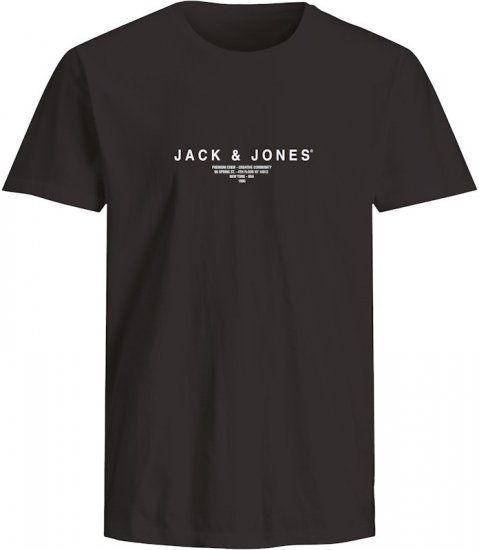 Jack & Jones Harris Crew Neck T-Shirt Black - Pólók - Nagyméretű pólók - 2XL-14XL