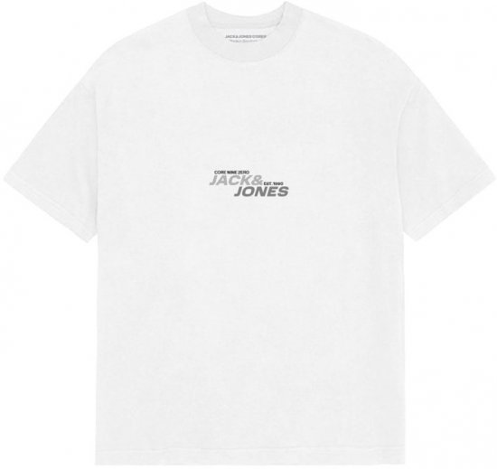 Jack & Jones Tarmac Branding Crew Neck T-Shirt Bright White - Pólók - Nagyméretű pólók - 2XL-14XL