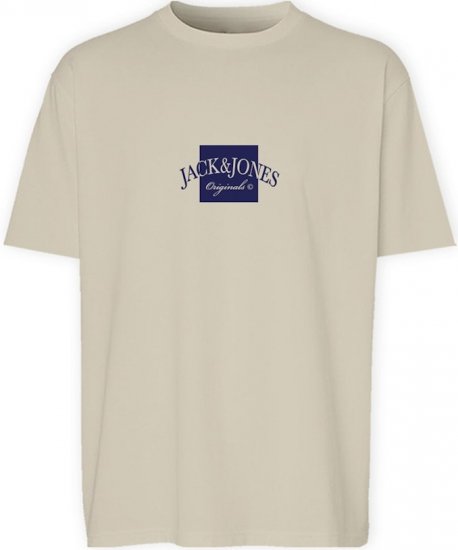 Jack & Jones Boston Crew Neck T-Shirt Antique White - Pólók - Nagyméretű pólók - 2XL-14XL