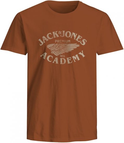 Jack & Jones Freddy Crew Neck T-Shirt Bombay Brown - Pólók - Nagyméretű pólók - 2XL-14XL