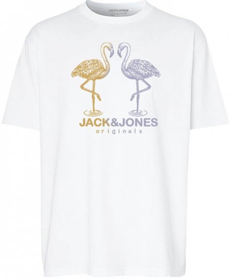 Jack & Jones Split Gradient Crew Neck T-Shirt Bright White - Pólók - Nagyméretű pólók - 2XL-14XL