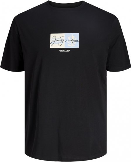 Jack & Jones Canggu Crew Neck T-Shirt Black - Pólók - Nagyméretű pólók - 2XL-14XL