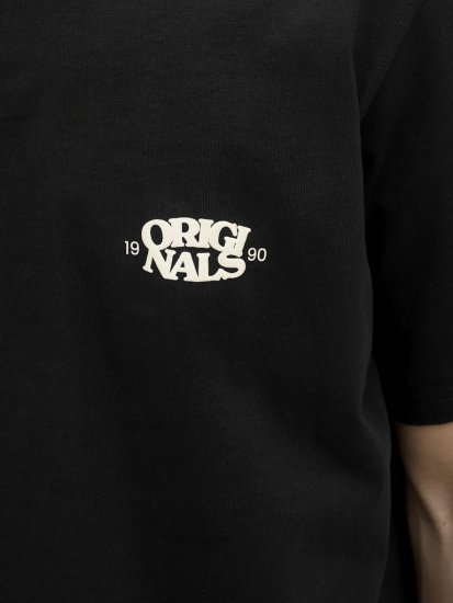  Jack & Jones Tavira Type Crew Neck T-Shirt Black - Pólók - Nagyméretű pólók - 2XL-14XL