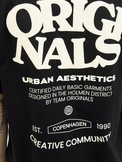  Jack & Jones Tavira Type Crew Neck T-Shirt Black - Pólók - Nagyméretű pólók - 2XL-14XL