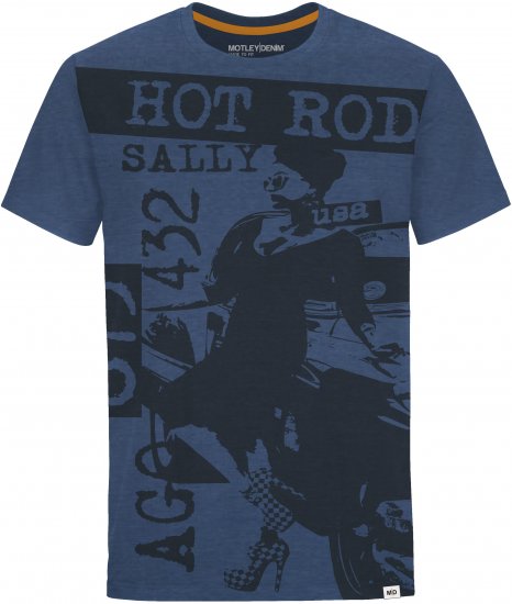 Motley Denim Jackson T-Shirt Dark Indigo - Pólók - Nagyméretű pólók - 2XL-14XL