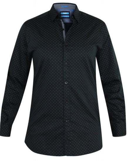 D555 Jahine Long Sleeve Printed Shirt Black - Ingek - Ingek 2XL-10XL