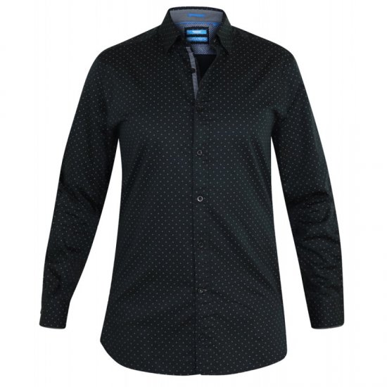 D555 Jahine Long Sleeve Printed Shirt Black - Ingek - Ingek 2XL-10XL
