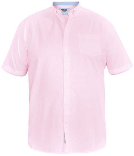 D555 James Short Sleeve Oxford Shirt Pink - Ingek - Ingek 2XL-10XL