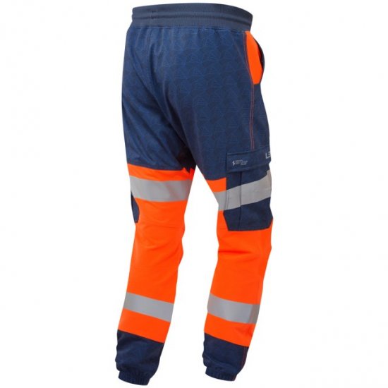 Leo Hawkridge Ecoviz High Performance 4X Stretch Trouser Hi-Vis Orange/Navy Print - Munkaruha - Nagyméretű Munkaruha 3XL-6XL