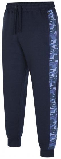 Kam Jeans 236 Panelled Camo Jog Bottoms Navy - Melegítőnadrág & rövidnadrág - Melegítőnadrág & Melegítő Rövidnadrág 2XL-12XL