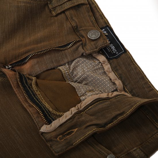 Kam Jeans 264 Slub Weave 5 Pocket Stretch Pants Brown - Farmer & nadrág - Farmer és nadrág - W40-W70