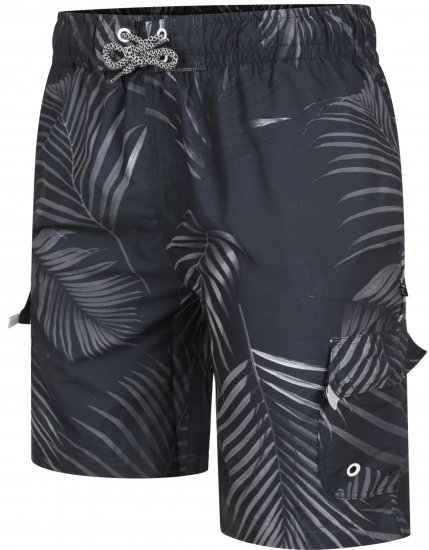 Kam Jeans 3002 Leaf Print Cargo Swimshorts - Alsónemű & strandruhák - Nagyméretű Alsónemű 2XL-8XL