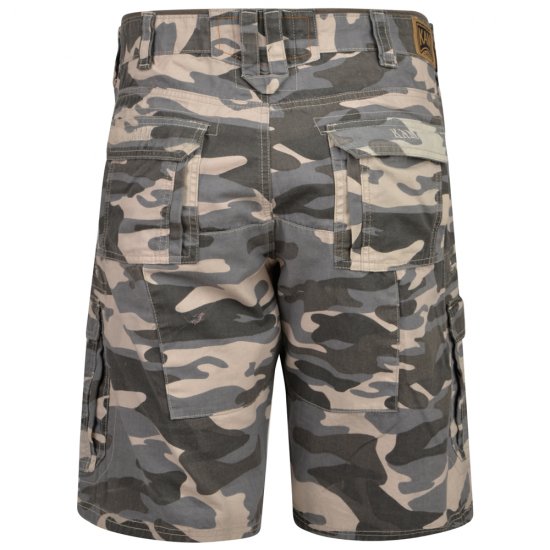 Kam Jeans 329 Short Charcoal Camo - Rövidnadrág - Nagyméretű Rövidnadrág W40-W60