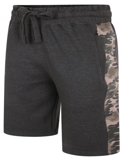 Kam Jeans 3303 Camo Panelled Jog Shorts Charcoal - Melegítőnadrág & rövidnadrág - Melegítőnadrág & Melegítő Rövidnadrág 2XL-12XL