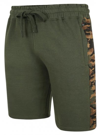 Kam Jeans 3303 Camo Panelled Jog Shorts Khaki - Melegítőnadrág & rövidnadrág - Melegítőnadrág & Melegítő Rövidnadrág 2XL-12XL