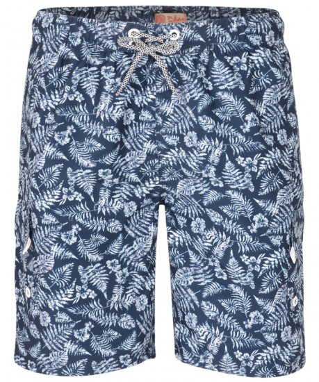 Kam Jeans Leaf Print Swim Shorts Navy - Alsónemű & strandruhák - Nagyméretű Alsónemű 2XL-8XL