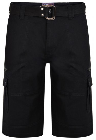 Kam Jeans 343 Cargoshorts Black - Rövidnadrág - Nagyméretű Rövidnadrág W40-W60