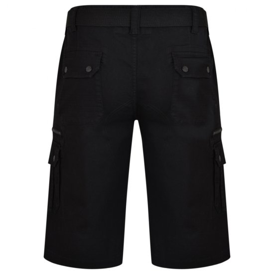 Kam Jeans 343 Cargoshorts Black - Rövidnadrág - Nagyméretű Rövidnadrág W40-W60