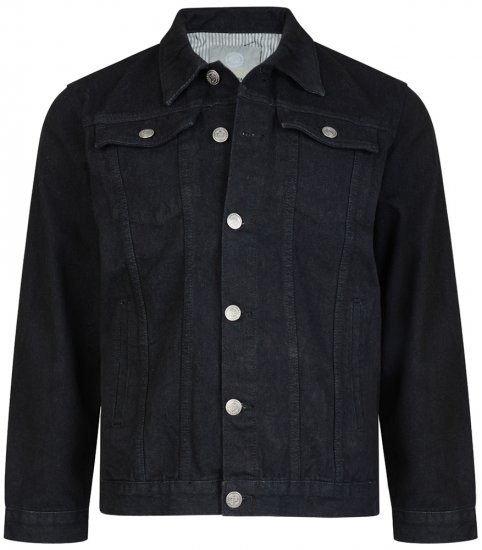 Kam Jeans Western Denim Jacket Black - Kabátok - Nagyméretű Kabátok - 2XL-8XL