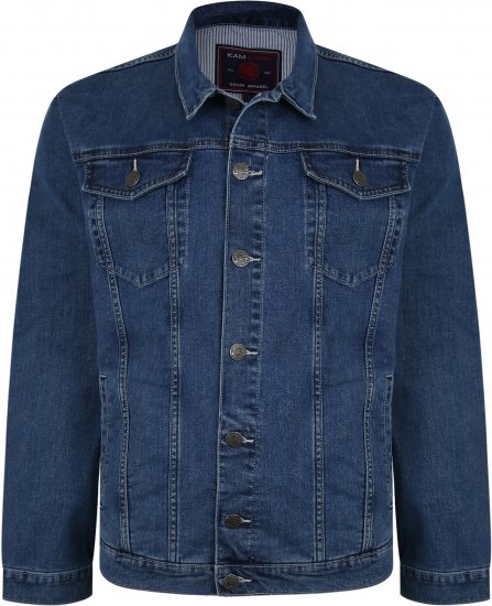 Kam Jeans 405 Western Denim Jacket Stonewash TALL SIZES - FÉRFIRUHÁZAT MT-6XLT - TALL-méretek