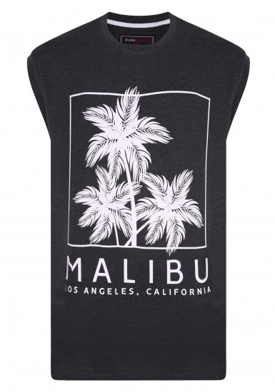 Kam Jeans Malibu Sleeveless Charcoal - Pólók - Nagyméretű pólók - 2XL-14XL