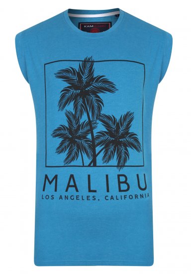 Kam Jeans Malibu Sleeveless Turk Blue - Pólók - Nagyméretű pólók - 2XL-14XL