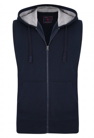Kam Jeans Sleeveless Zip Thru Hoody Navy - Pulóverek & kapucnis pulóverek - Pulóverek & Kapucnis pulóver 2XL-12XL