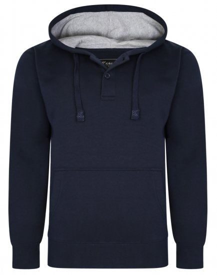 Kam Jeans 508B 1/4 Button Hoodie Navy - Pulóverek & kapucnis pulóverek - Pulóverek & Kapucnis pulóver 2XL-12XL