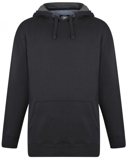 Kam Jeans Crew Neck Hoodie Black - Pulóverek & kapucnis pulóverek - Pulóverek & Kapucnis pulóver 2XL-12XL