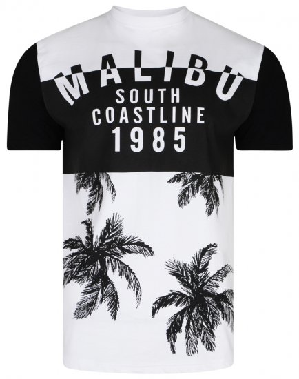 Kam Jeans 5228 Malibu T-shirt Black/White - Pólók - Nagyméretű pólók - 2XL-14XL