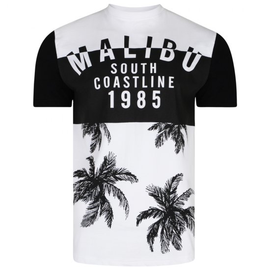Kam Jeans 5228 Malibu T-shirt Black/White - Pólók - Nagyméretű pólók - 2XL-14XL