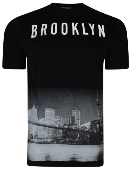 Kam Jeans 5229 Brooklyn T-shirt Black - Pólók - Nagyméretű pólók - 2XL-14XL