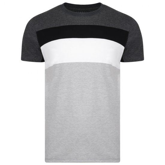 Kam Jeans 5231 Cut and Sew T-shirt Grey - Pólók - Nagyméretű pólók - 2XL-14XL