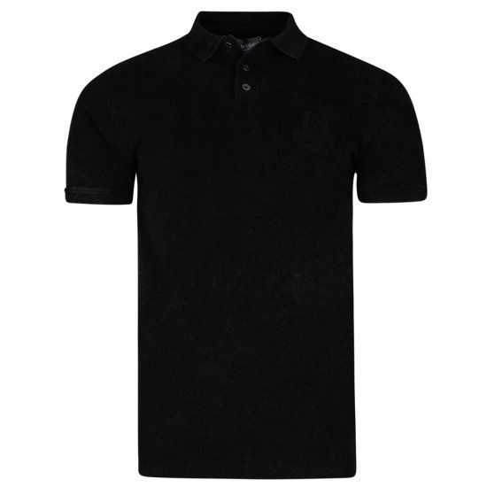 Kam Jeans 5232 Acid Wash Polo Black - Pólóingek - Galléros Pólók 2XL-8XL - Pólóingek 2XL-8XL