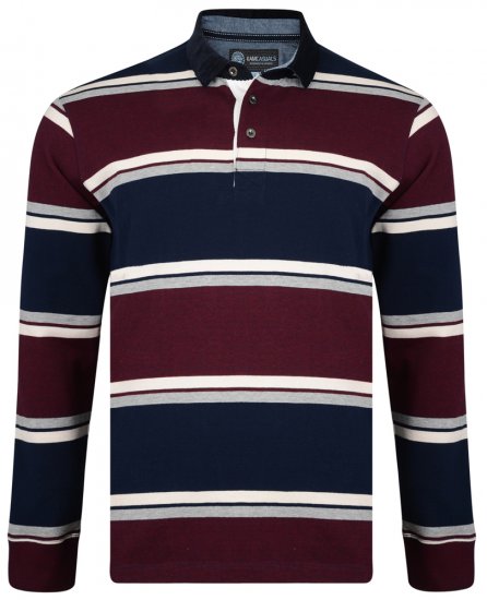 Kam Jeans 5242 Long Sleeve Polo Burgundy - Pólóingek - Galléros Pólók 2XL-8XL - Pólóingek 2XL-8XL