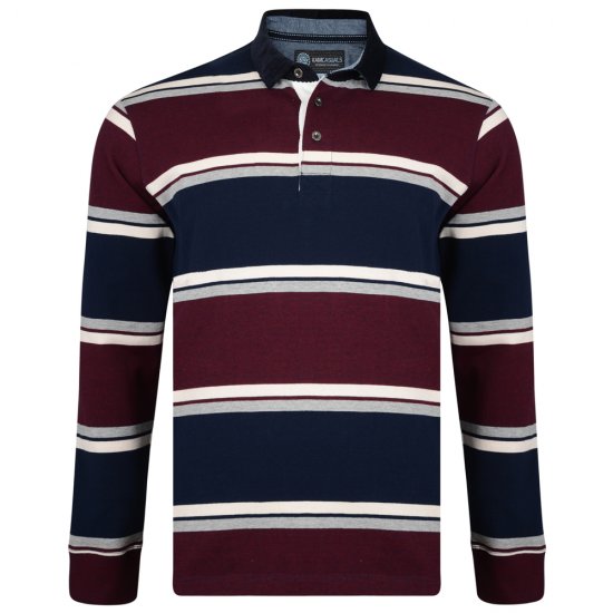 Kam Jeans 5242 Long Sleeve Polo Burgundy - Pólóingek - Galléros Pólók 2XL-8XL - Pólóingek 2XL-8XL