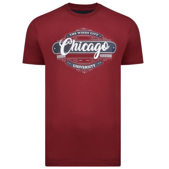 Kam Jeans 5253 T-shirt Burgundy - Pólók - Nagyméretű pólók - 2XL-14XL