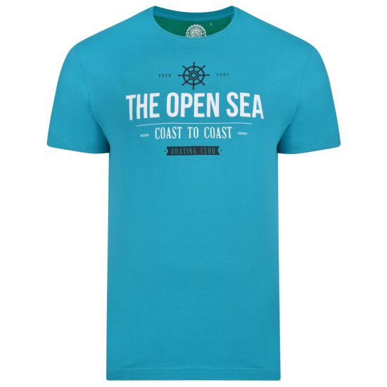 Kam Jeans 5254 Open Sea T-Shirt Light Blue - Pólók - Nagyméretű pólók - 2XL-14XL