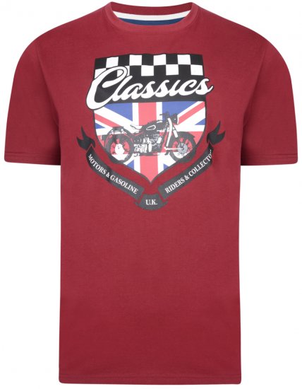 Kam Jeans 5280 T-shirt Burgundy - Pólók - Nagyméretű pólók - 2XL-14XL