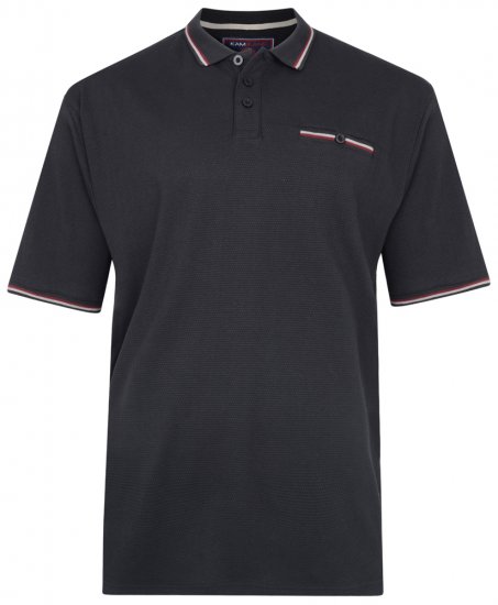 Kam Jeans 5291 Polo Black - Pólóingek - Galléros Pólók 2XL-8XL - Pólóingek 2XL-8XL