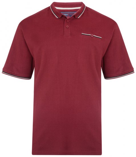 Kam Jeans 5291 Polo Burgundy - Pólóingek - Galléros Pólók 2XL-8XL - Pólóingek 2XL-8XL
