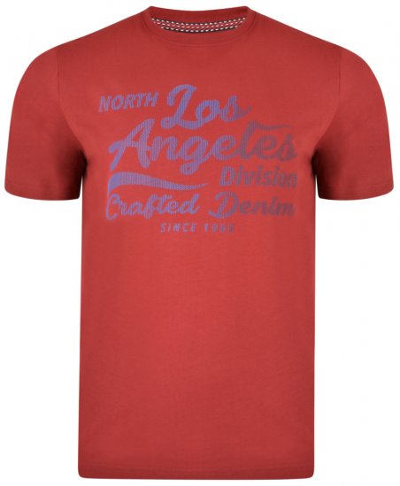 Kam Jeans 5302 T-shirt Burgundy - Pólók - Nagyméretű pólók - 2XL-14XL