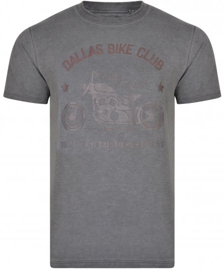 Kam Jeans 5316 Dallas Bike Club T-shirt Charcoal - Pólók - Nagyméretű pólók - 2XL-14XL
