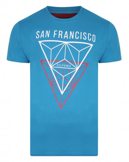 Kam Jeans 5334 San Fransisco Tee Blue - Pólók - Nagyméretű pólók - 2XL-14XL